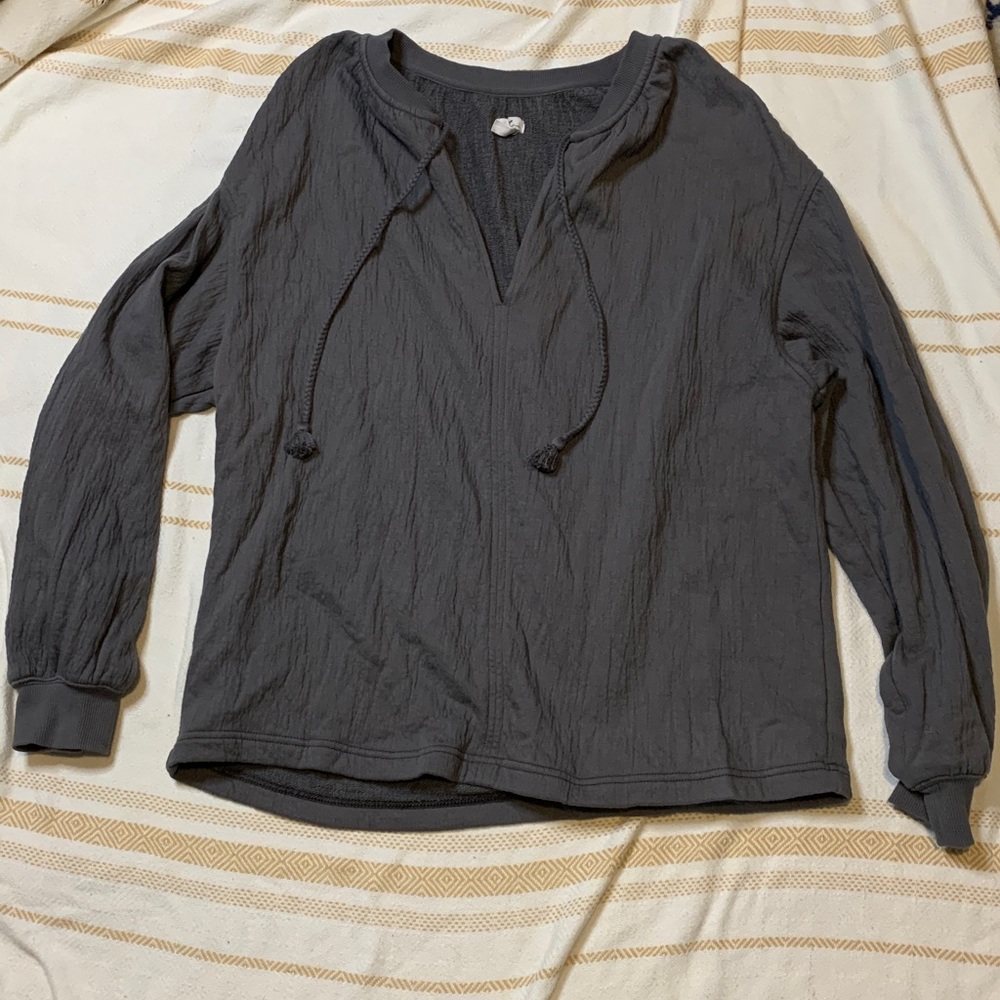 Aerie Easy Street V-Neck Textured Pullover Size Small